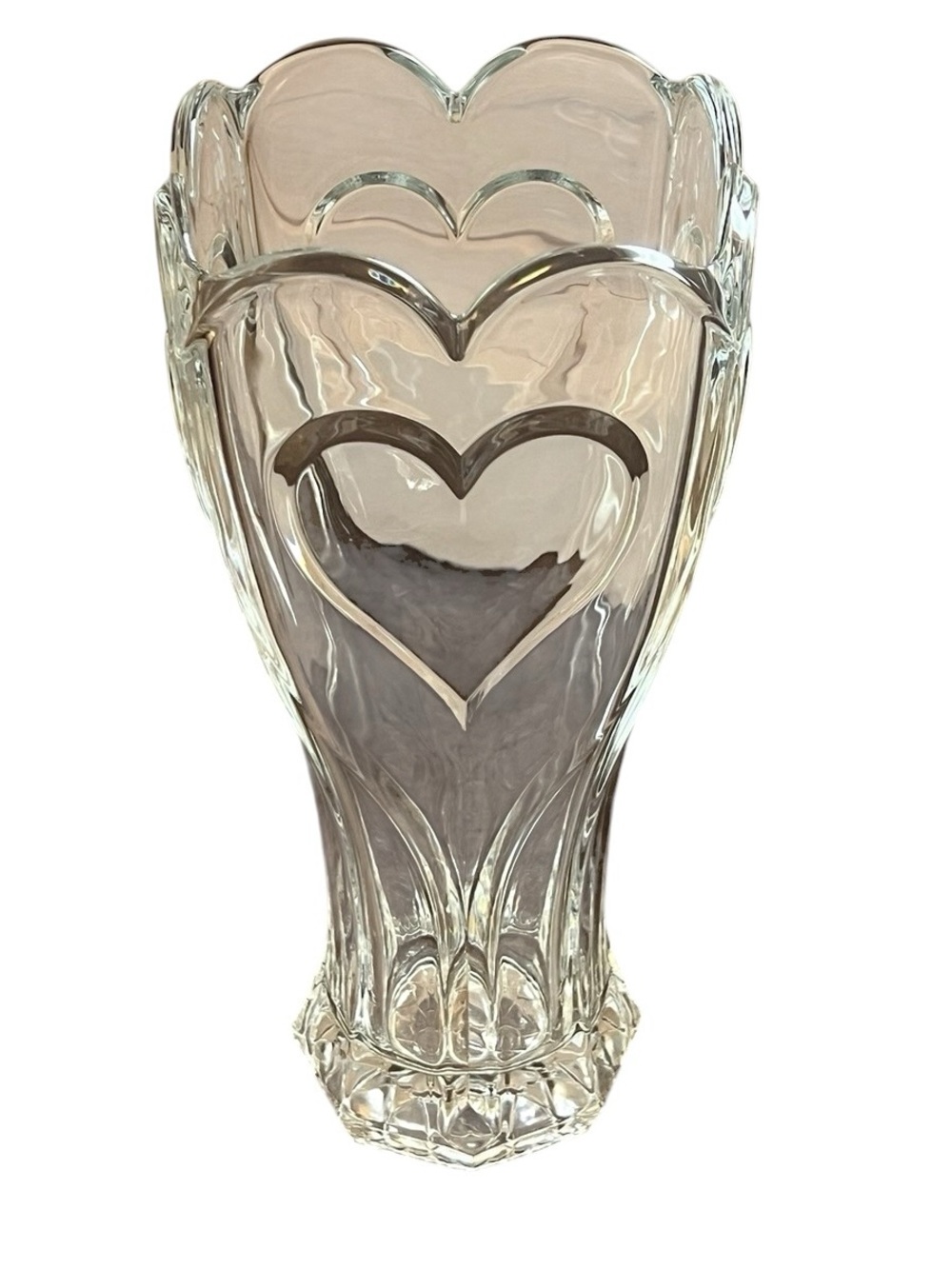 Clear Glass Heart Accent Vase by